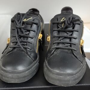Giuseppe Zanotti Black Sneakers with Silver Details